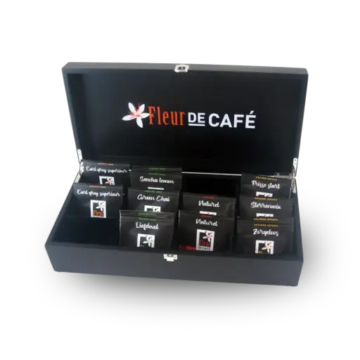 Theedoos 12 vaks Fleur de Cafe