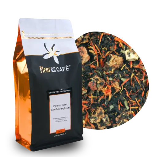 Zwarte thee Aardbei explosie 1 kg